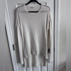 EILEEN FISHER Knit Cotton Blend Crewneck Tunic Sweater Size XS
